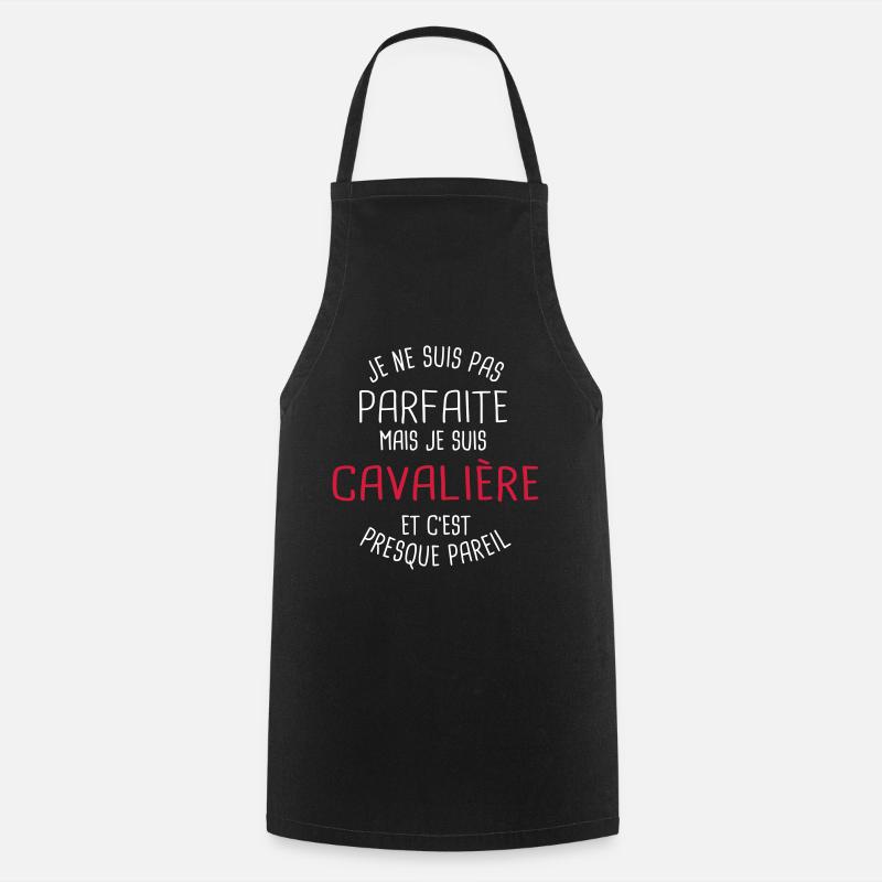 Pas parfaite mais cavalière - Tablier de cuisine - noir