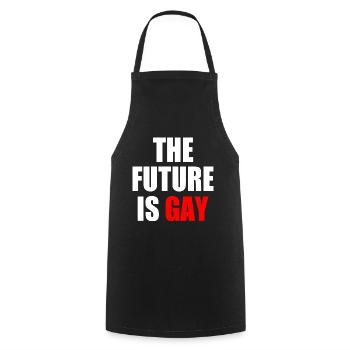 The future is gay - Cooking Apron - black - Front - AI Model Male 185 dark (185cm)