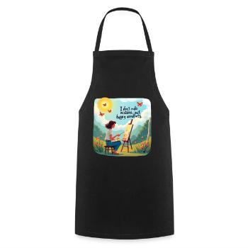 Oil Painting In Nature For Painters And Artists - Cooking Apron - black - Front - AI Model Male 185 dark (185cm)