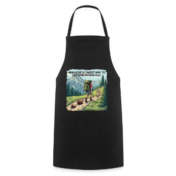 Hiking In The Mountains Funny Shirt For Hikers - Cooking Apron - black - Front - AI Model Male 185 dark (185cm)