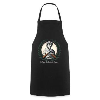 Sculpter tailleur de pierre - Je rends les roches plus chics - Tablier de cuisine - noir - Devant - AI Model Male 185 dark (185cm)