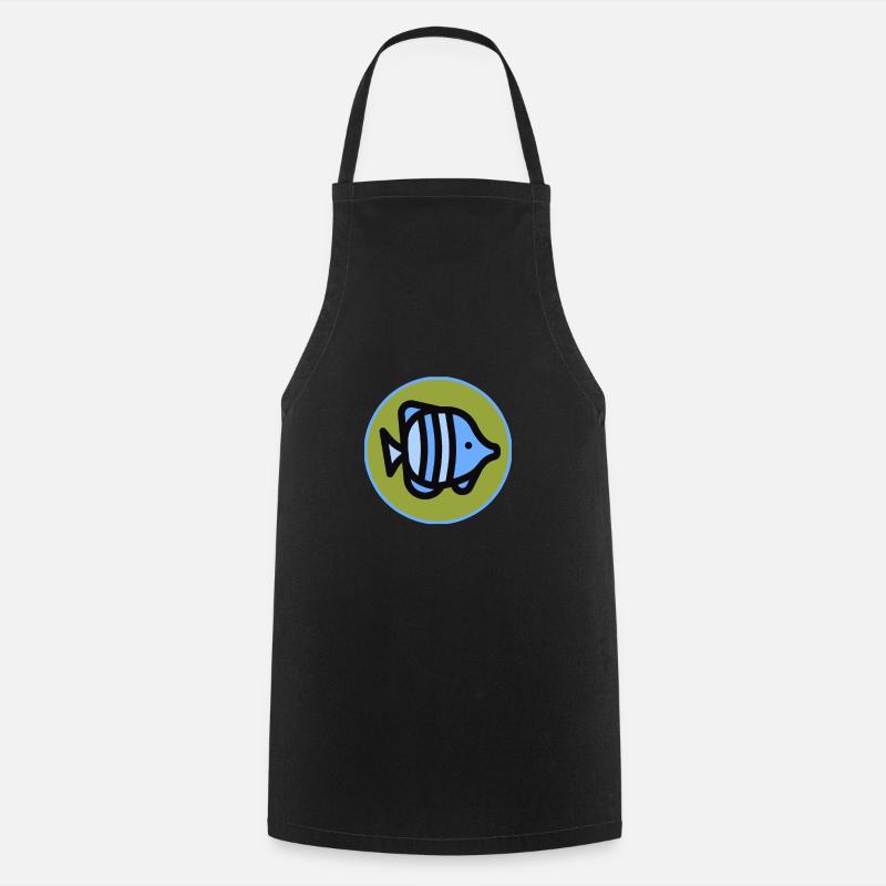 Poisson - poisson - poison - Tablier de cuisine - noir