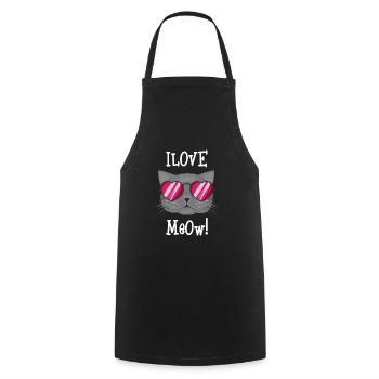 J'aime les chatons - Tablier de cuisine - noir - Devant - AI Model Male 185 dark (185cm)