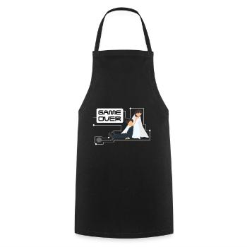 Bachelor Party Bachelor Game Over - Cooking Apron - black - Front - AI Model Male 185 dark (185cm)