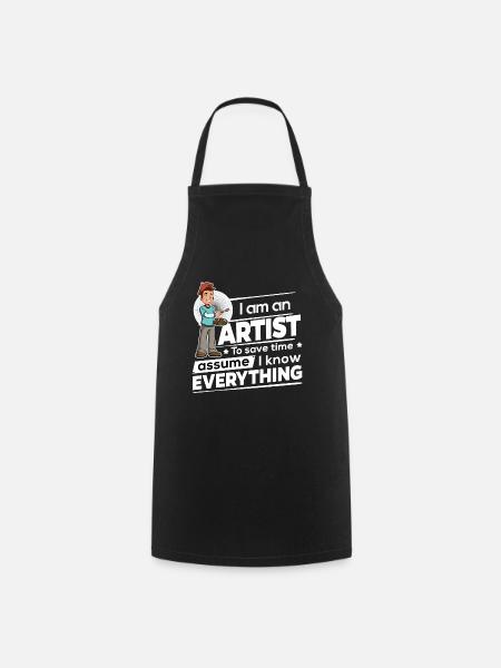 Artist - Save time I am right - Cooking Apron - black