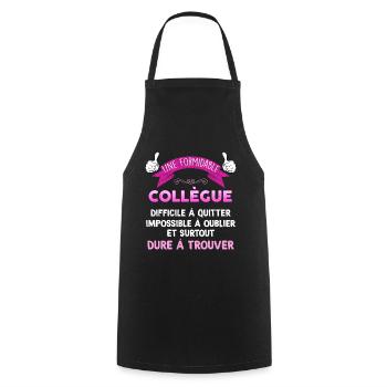 Départ meilleure collègue cadeau femme retraite - Tablier de cuisine - noir - Devant - AI Model Male 185 dark (185cm)