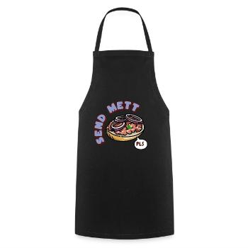 Send Mett Brötchen Please - Kochschürze - Schwarz - Vorne - AI Model Male 185 dark (185cm)