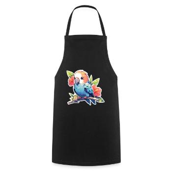 Parrot and bird keeping - Cooking Apron - black - Front - AI Model Male 185 dark (185cm)