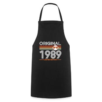 1989 - Cooking Apron - black - Front - AI Model Male 185 dark (185cm)