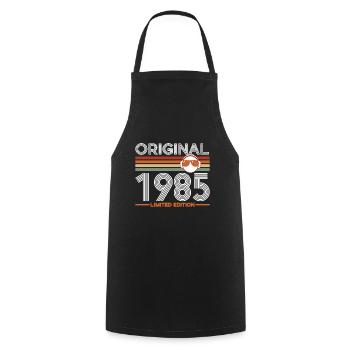 1985 - Cooking Apron - black - Front - AI Model Male 185 dark (185cm)