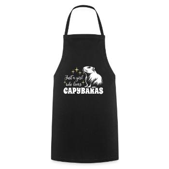 Just a girl who loves capybaras - Spruch - Cooking Apron - black - Front - AI Model Male 185 dark (185cm)