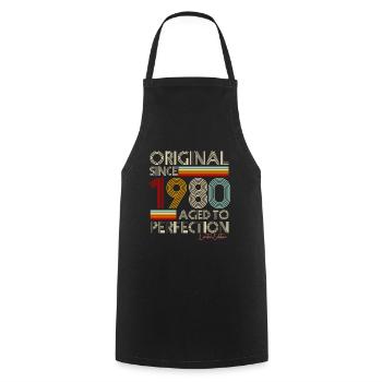 1980 - Tablier de cuisine - noir - Devant - AI Model Male 185 dark (185cm)