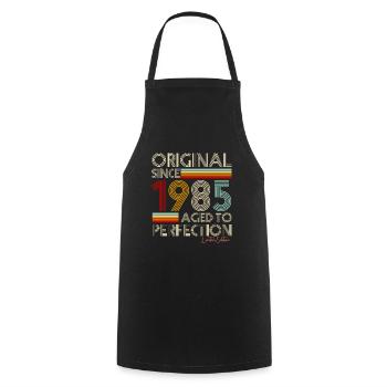 1985 - Cooking Apron - black - Front - AI Model Male 185 dark (185cm)
