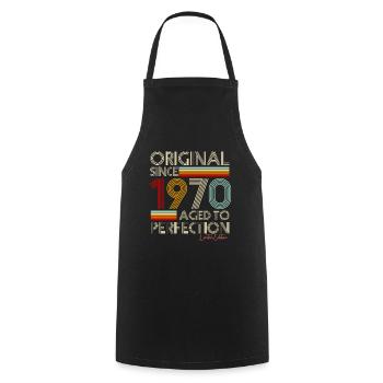 1970 - Tablier de cuisine - noir - Devant - AI Model Male 185 dark (185cm)