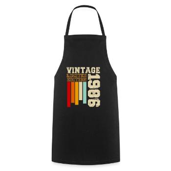 1986 - Cooking Apron - black - Front - AI Model Male 185 dark (185cm)