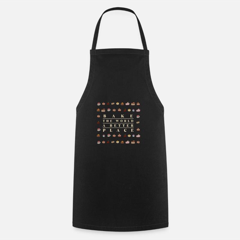 bake the world a better place - Cooking Apron - black