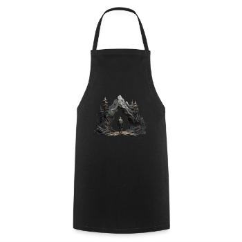 HIKING BUSHCRAFT HIKER OUTDOOR - Cooking Apron - black - Front - AI Model Male 185 dark (185cm)