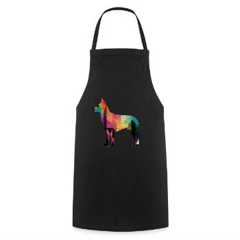 Beau chien - chien coloré - Tablier de cuisine - noir - Devant - AI Model Male 185 dark (185cm)