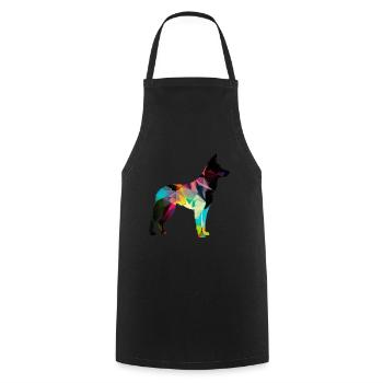 Beau chien - chien coloré - Tablier de cuisine - noir - Devant - AI Model Male 185 dark (185cm)