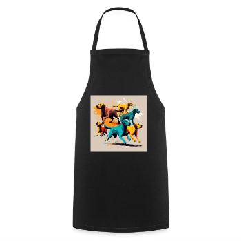 Groupe de chiens - Chiens colorés - Tablier de cuisine - noir - Devant - AI Model Male 185 dark (185cm)