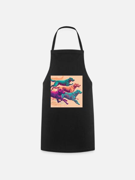 Colorful Dogs - Dogs Group - Cooking Apron - black