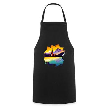 Germany is a country with lush nature - Cooking Apron - black - Front - AI Model Male 185 dark (185cm)