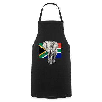 Elefant Flagge von Südafrika - Kochschürze - Schwarz - Vorne - AI Model Male 185 dark (185cm)