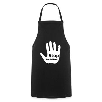Stop Socialism - Cooking Apron - black - Front - AI Model Male 185 dark (185cm)