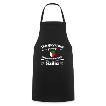 La nostalgie de la Sicile - Tablier de cuisine - noir - Devant - AI Model Male 185 dark (185cm)