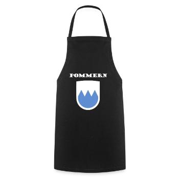 At home in Pomerania - Cooking Apron - black - Front - AI Model Male 185 dark (185cm)