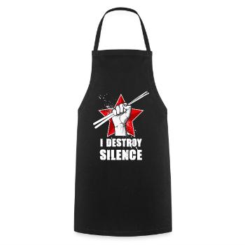 Batterie percussions i destroy silence - Tablier de cuisine - noir - Devant - AI Model Male 185 dark (185cm)