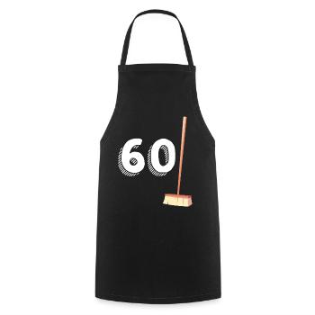 60 Brooms Gift Humor Original Birthday - Cooking Apron - black - Front - AI Model Male 185 dark (185cm)