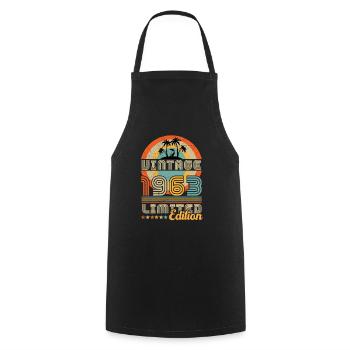 Cadeau D'anniversaire Nées En 1963 - Tablier de cuisine - noir - Devant - AI Model Male 185 dark (185cm)