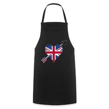 USA British Flag Flag Heart Love - Cooking Apron - black - Front - AI Model Male 185 dark (185cm)
