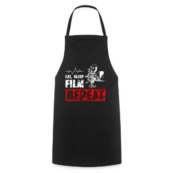 Eat Sleep Film Repeat - Cooking Apron - black - Front - AI Model Male 185 dark (185cm)