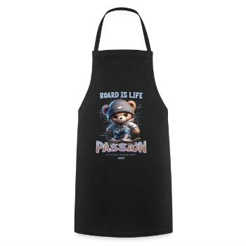 Planche, c’est la vie, Passion, Skateboard, Teddy - Tablier de cuisine - noir - Devant - AI Model Male 185 dark (185cm)