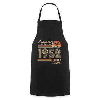 Millésime 1952 Vintage Rétro Anniversaire Cadeau - Tablier de cuisine - noir - Devant - AI Model Male 185 dark (185cm)