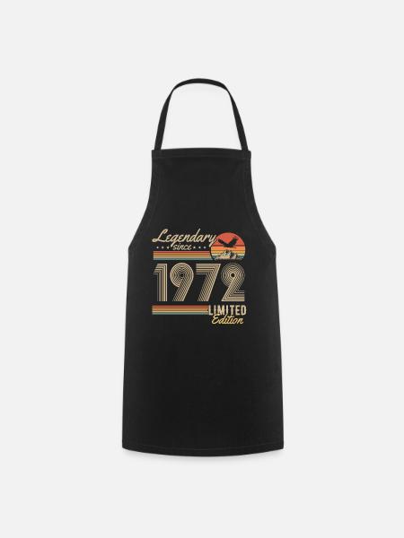 Vintage 1972 Vintage Retro Birthday Gift - Cooking Apron - black