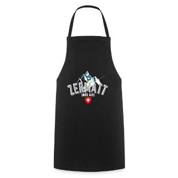 Zermatt Winter swiss alps - Tablier de cuisine - noir - Devant - AI Model Male 185 dark (185cm)