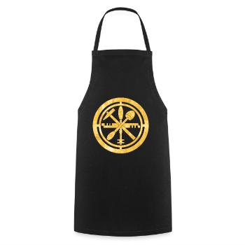 Glaser Zunft Logo Wappen Gold - Kochschürze - Schwarz - Vorne - AI Model Male 185 dark (185cm)