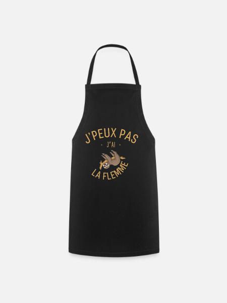 J Peux Pas J Ai La Flemme - Tablier de cuisine - noir