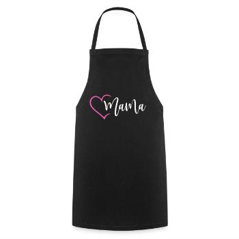 Maman avec coeur mère fête des mères amour enfant cadeau - Tablier de cuisine - noir - Devant - AI Model Male 185 dark (185cm)