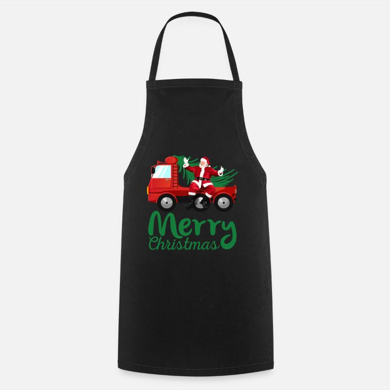 SADDY CHRISTMAS TRUCK - Cooking Apron - black