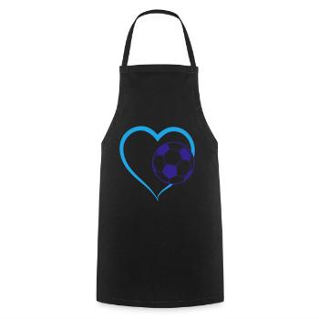 Fussball Herz Liebe | Farben änderbar - Kochschürze - Schwarz - Vorne - AI Model Male 185 dark (185cm)