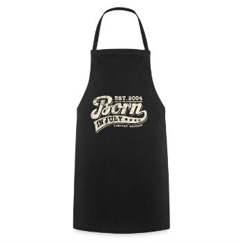 Born in July 2004 - Birthday - Gift - Cooking Apron - black - Front - AI Model Male 185 dark (185cm)