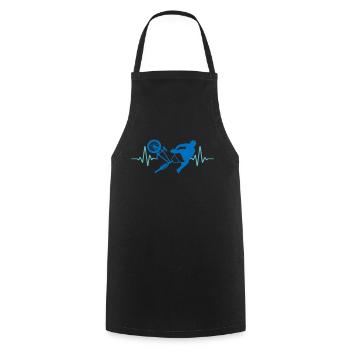 Heartbeat BMX Pulse ECG | Colors can be changed - Cooking Apron - black - Front - AI Model Male 185 dark (185cm)