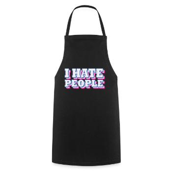 Je déteste les gens | Couleurs changeantes - Tablier de cuisine - noir - Devant - AI Model Male 185 dark (185cm)