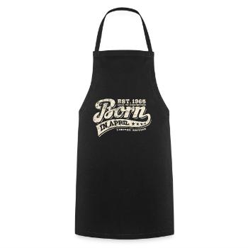 Born in April 1965 - Geburtstag - Geschenk - Kochschürze - Schwarz - Vorne - AI Model Male 185 dark (185cm)