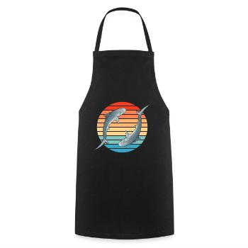 Tiger Shark Retro Sunset - Cooking Apron - black - Front - AI Model Male 185 dark (185cm)