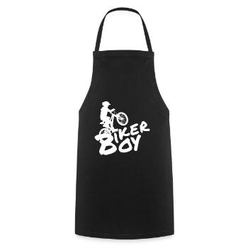 Biker Boy Final blancBiker Boy, inscription - Tablier de cuisine - noir - Devant - AI Model Male 185 dark (185cm)
